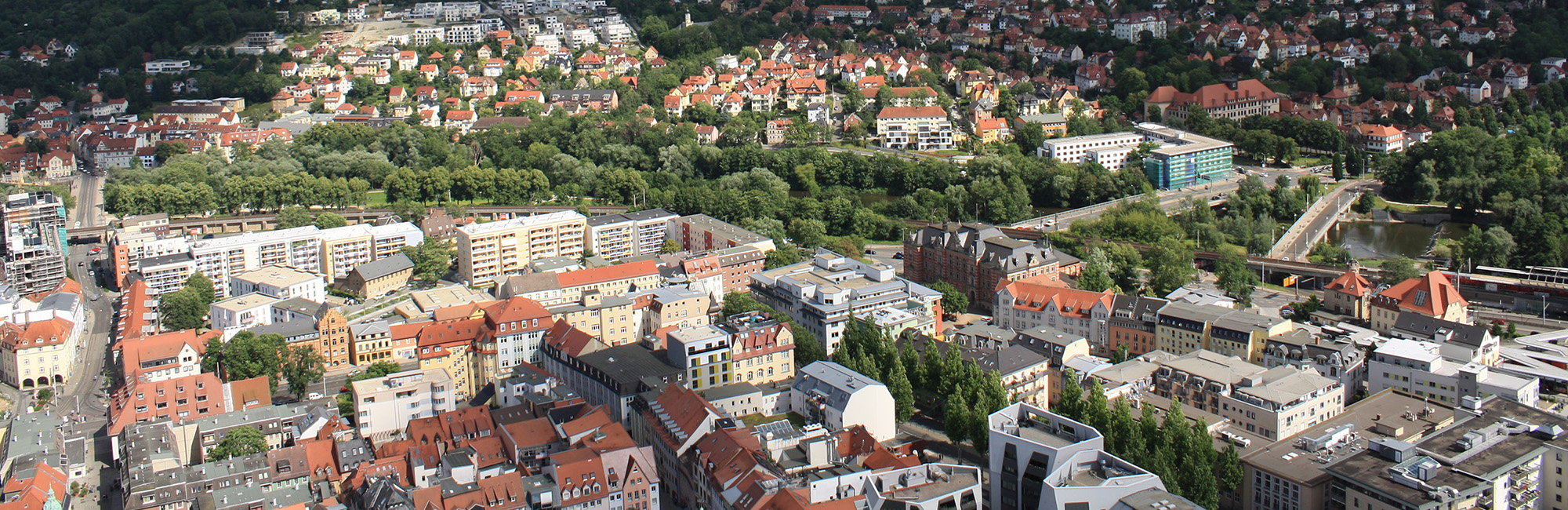 Jena Innenstadt von oben